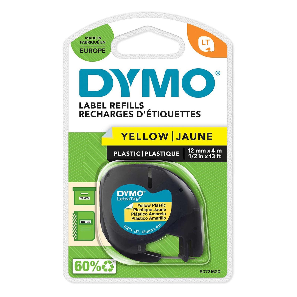 DYMO LetraTAG Ruban d'étiqueteuse Noir/Jaune - Image 1