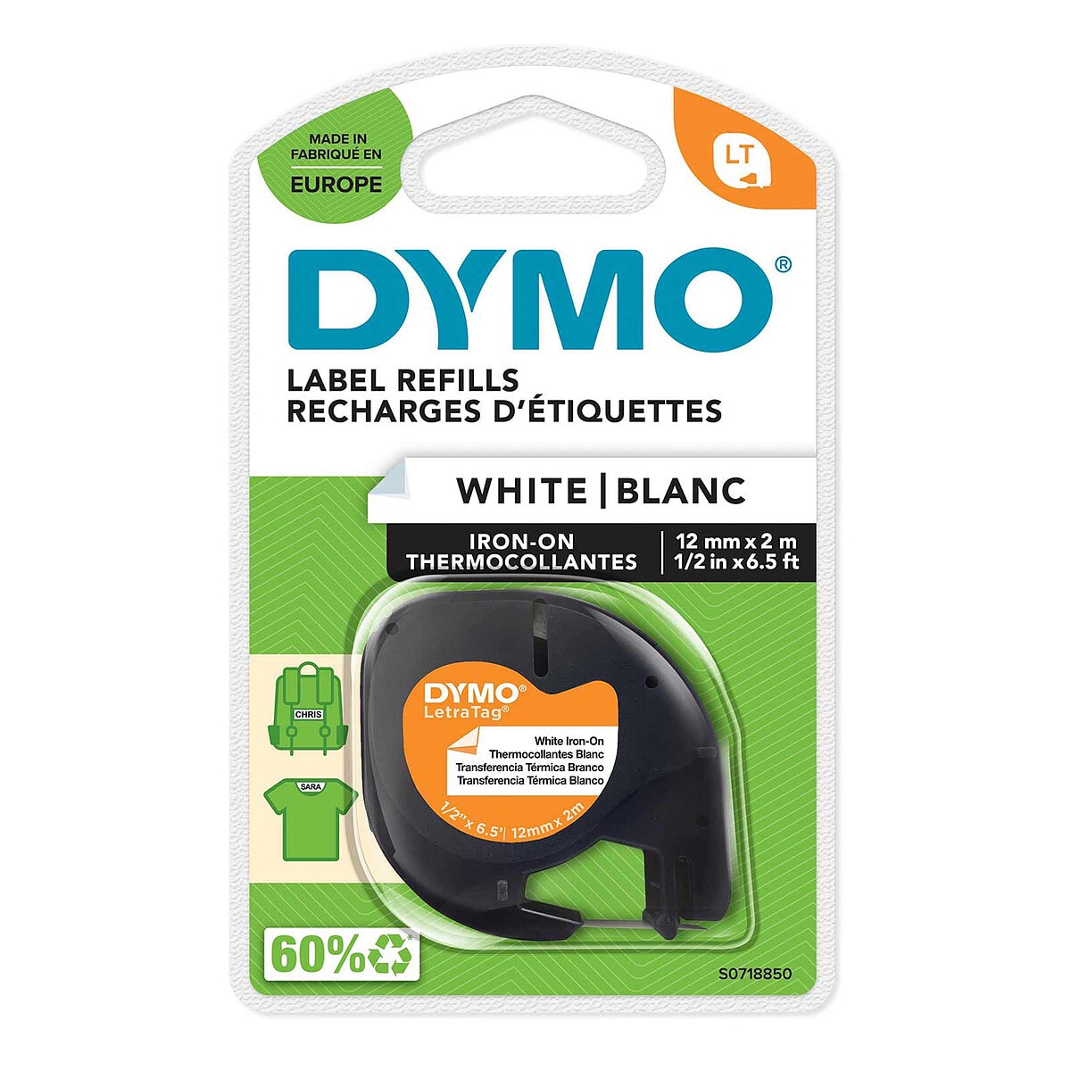 DYMO LetraTAG Transfert textile Noir/Blanc - Image 1