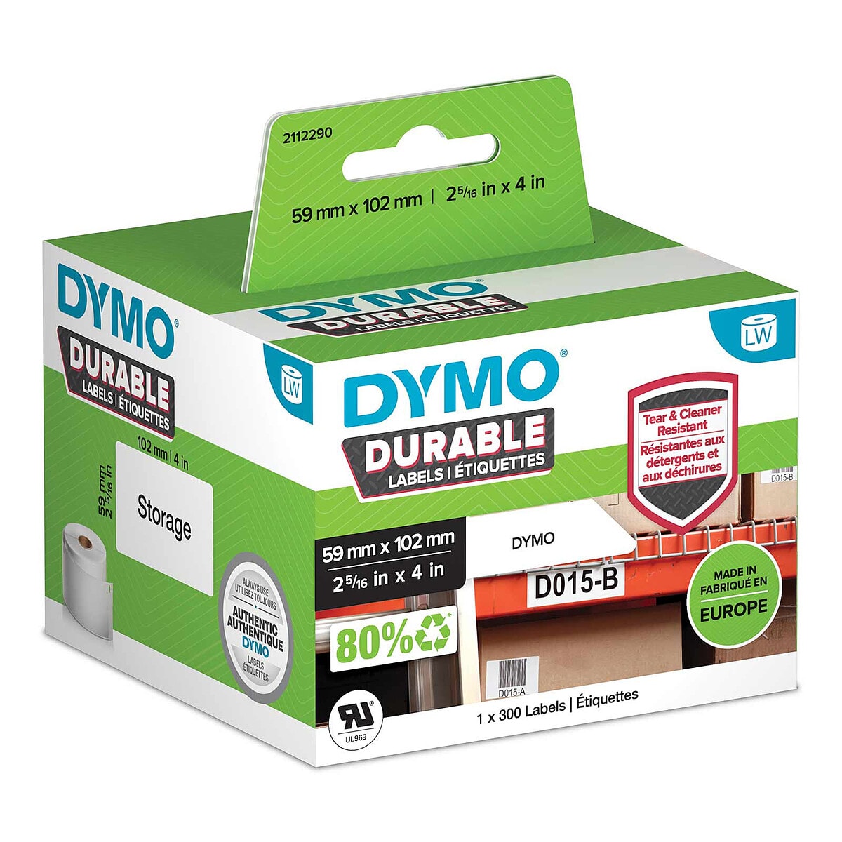 DYMO LW Rouleau d'étiquettes universelles permanentes blanches - 102 x 59 mm - Image 1