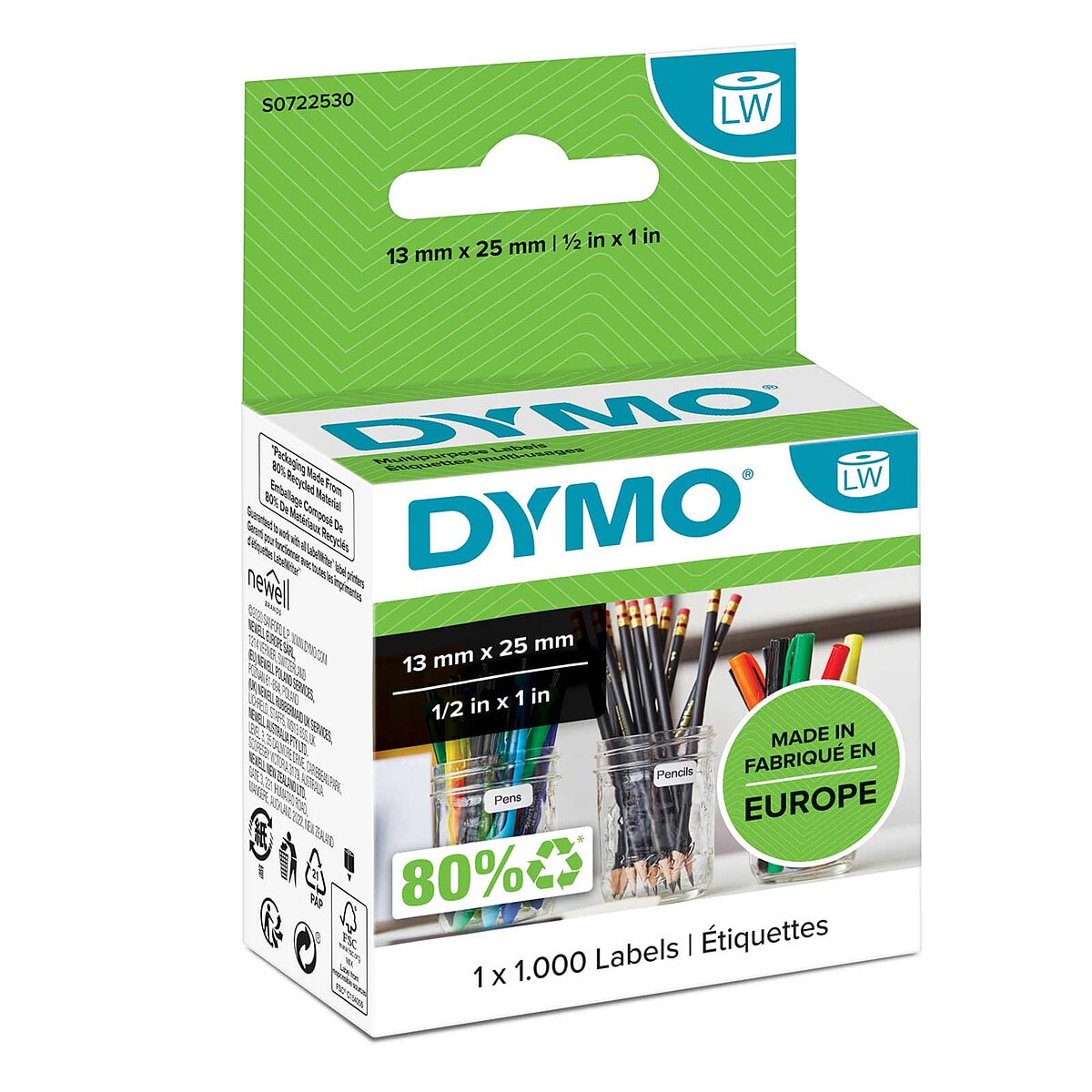 DYMO Etiquettes multi-usage 24 x 12 mm - Image 1