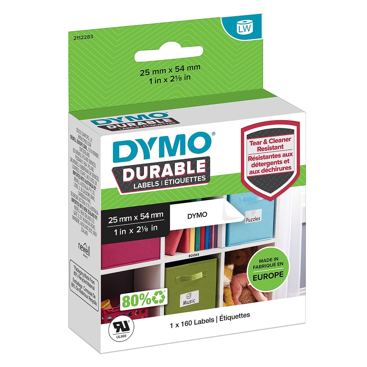 DYMO LW rouleau d'étiquettes universelles permanentes blanches - 25 x 54 mm - Image 1