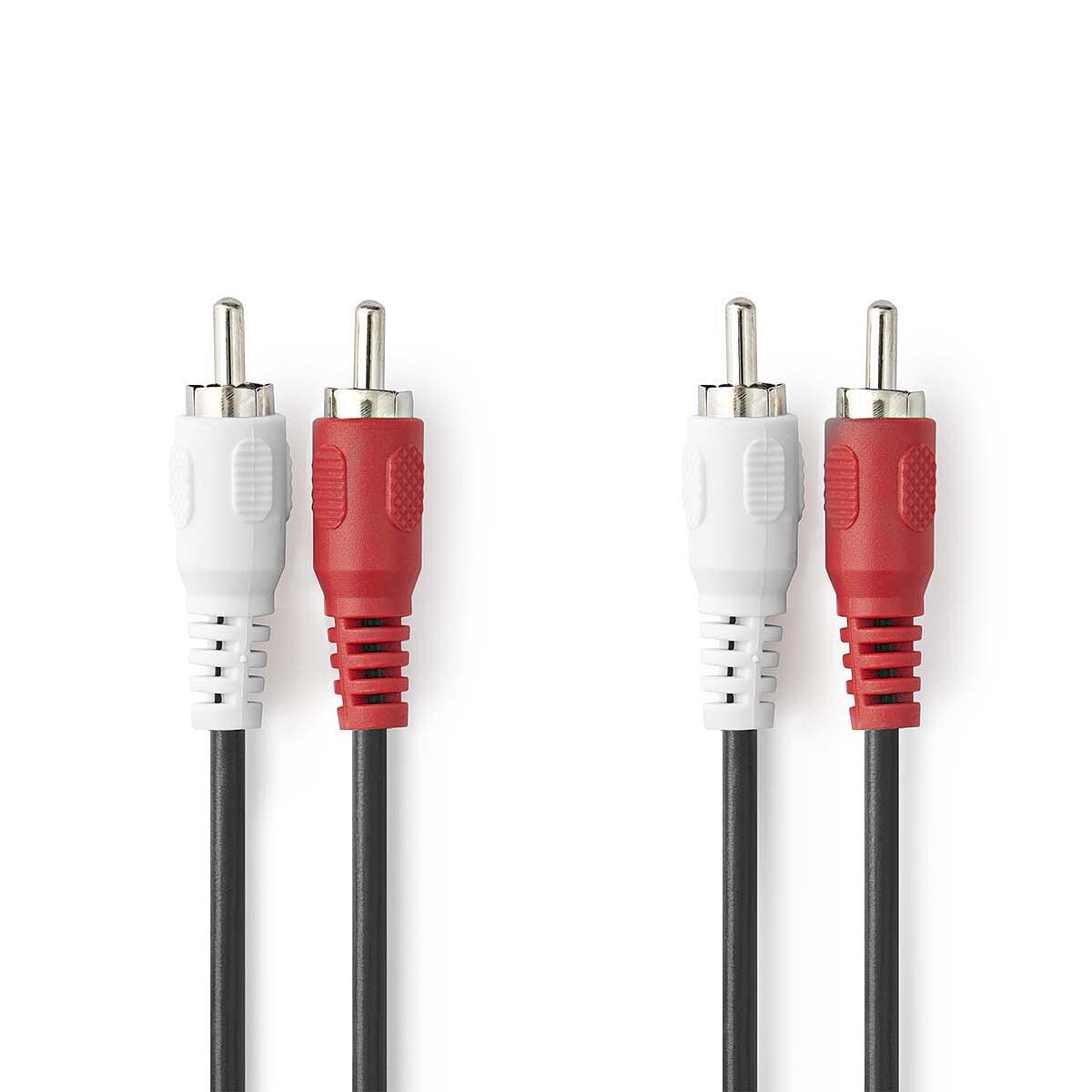 Nedis Câble Audio Stéréo 2x RCA Mâles - 2x RCA Mâles - 1 m - Noir - Image 1