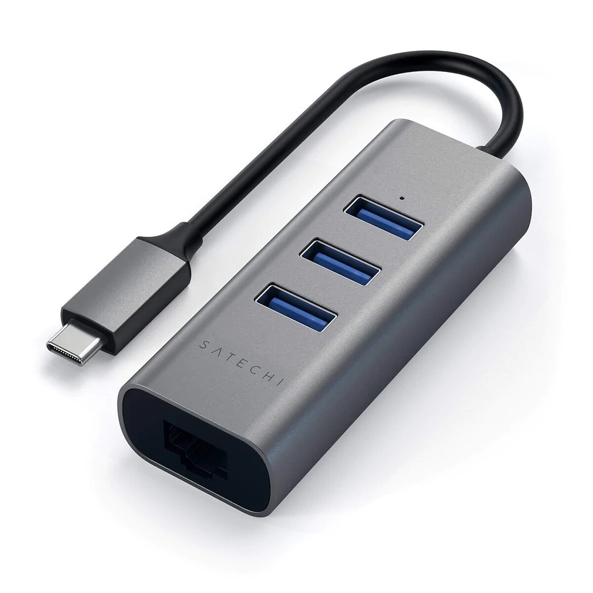 Satechi Hub USB-C 2-en-1 avec 3 Ports USB 3.0 + Ethernet - Gris - Image 1