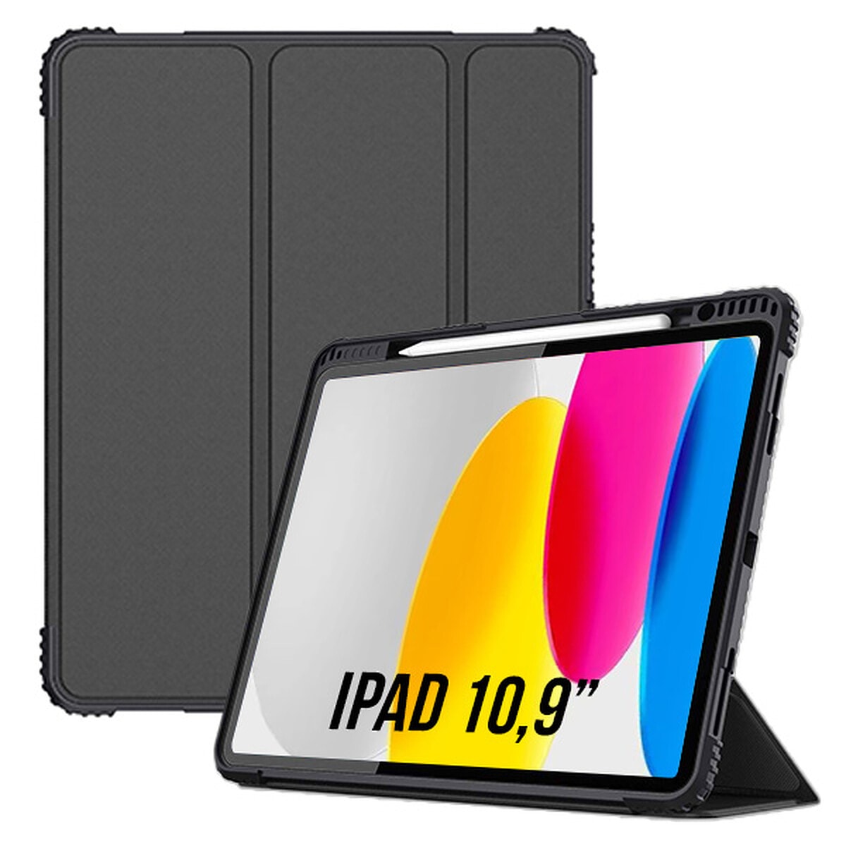 Akashi Etui Folio Stand Noir iPad 10.9" 2022 et 11" 2025 - Image 1