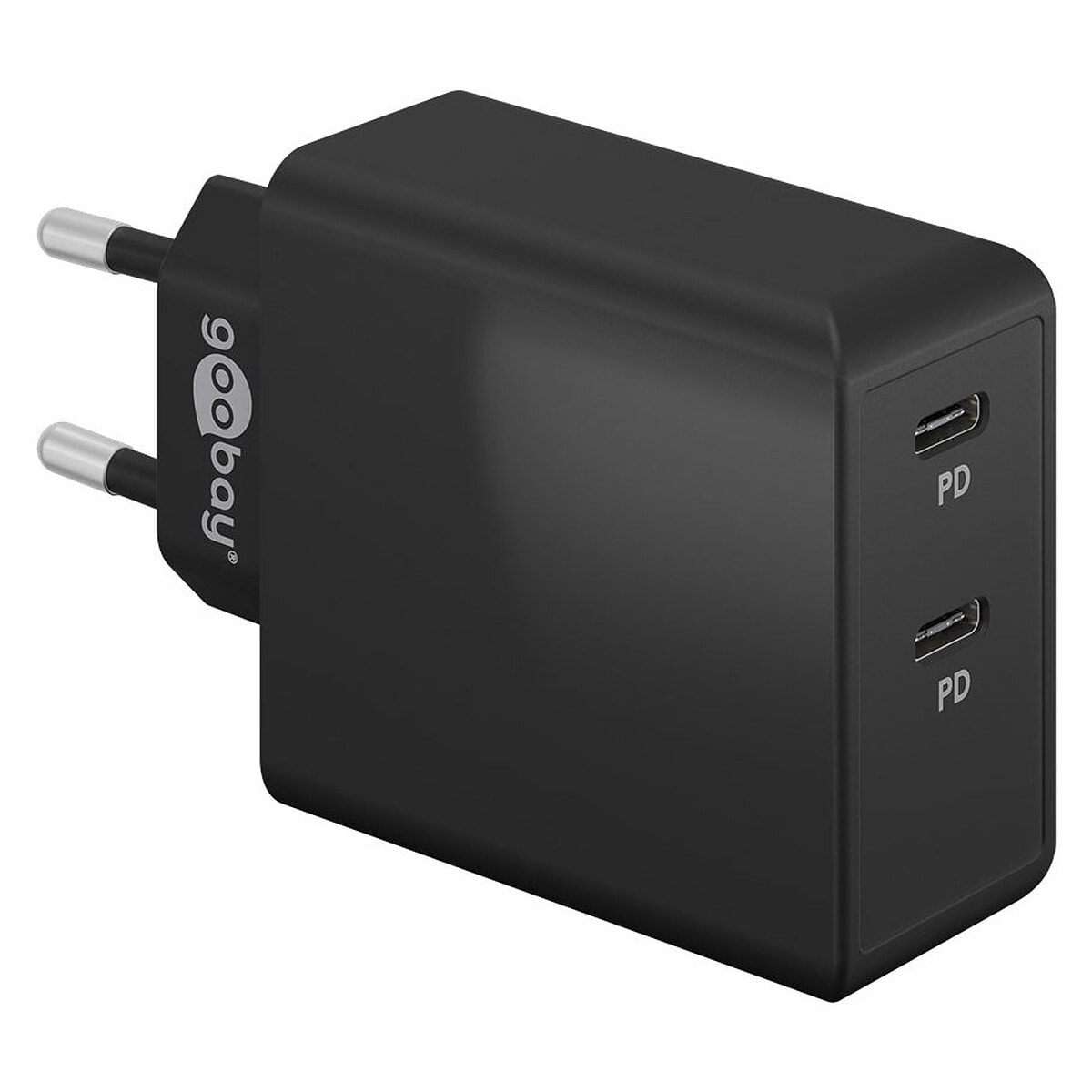 Goobay Chargeur rapide double USB C PD 36W (noir) - Image 1