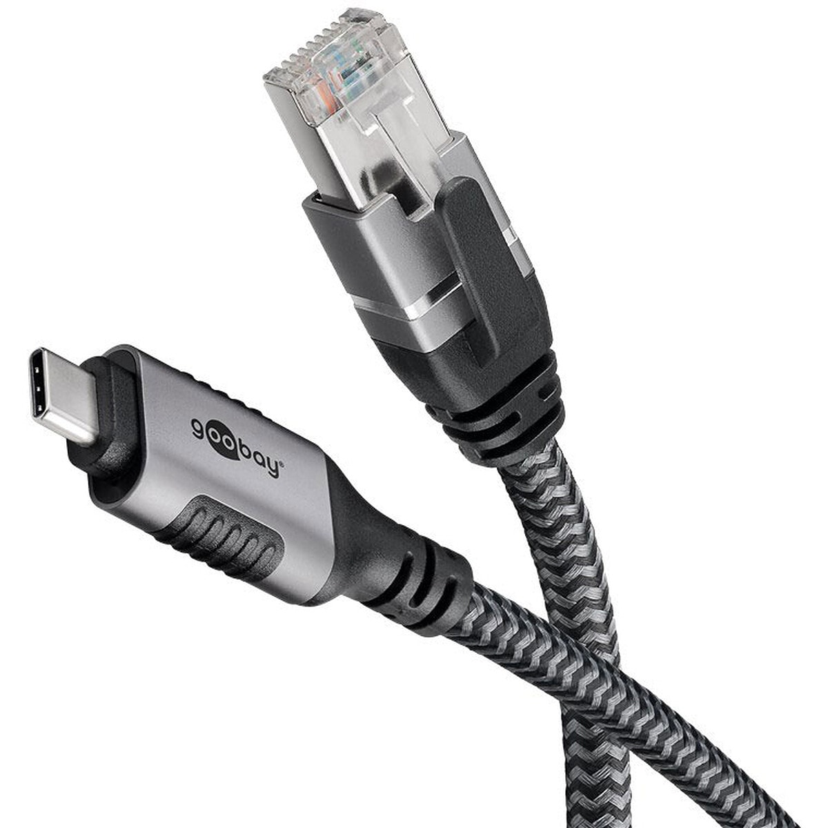 Goobay Câble Ethernet USB-C 3.1 vers RJ45 CAT 6 FTP - M/M - 1.5 m - Image 1