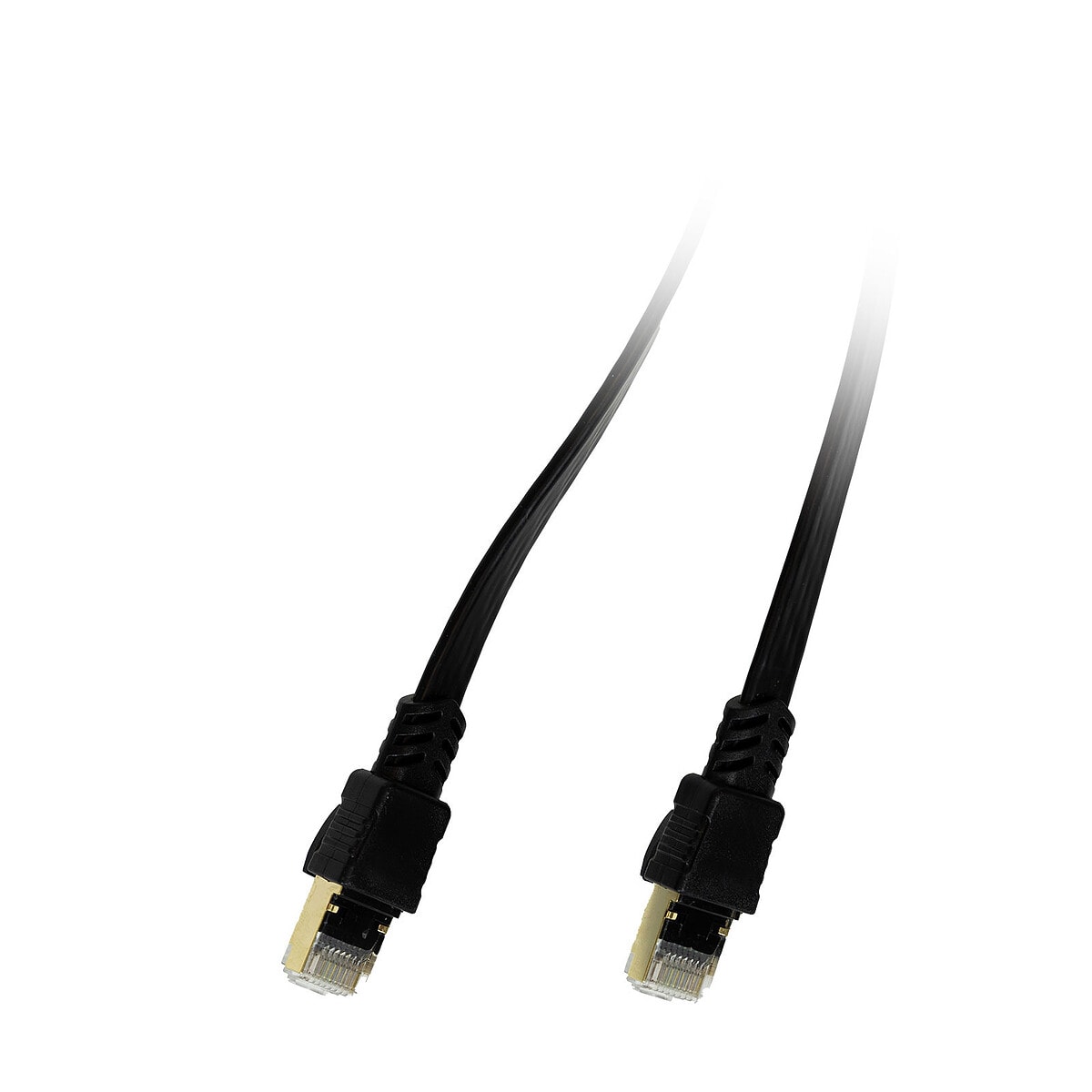 Textorm Câble RJ45 Plat CAT 8.1 U/FTP - mâle/mâle - 10 m - Noir - Image 1