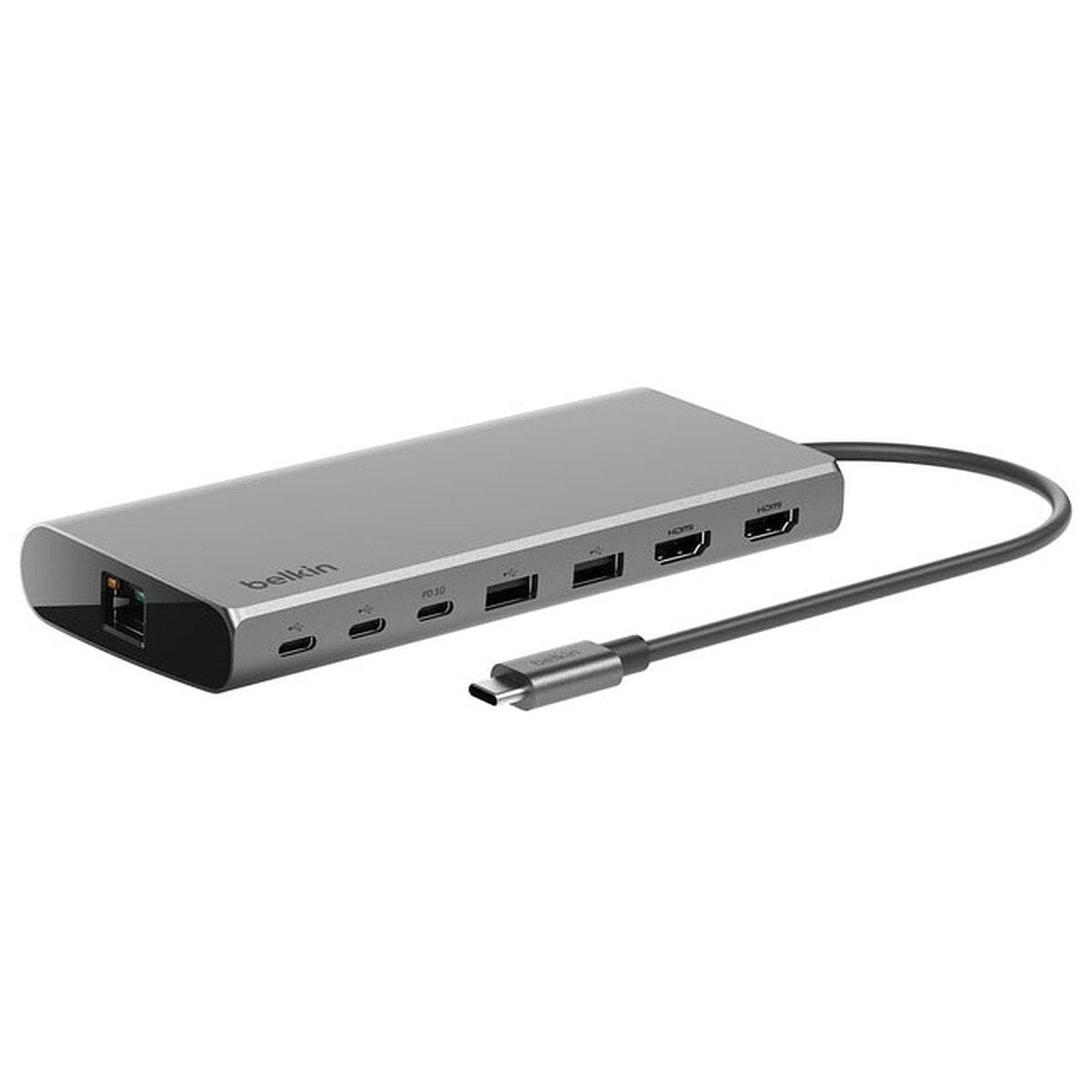 Belkin Hub USB-C avec 2x HDMI 4K, RJ45, 2 USB-C, 2 USBA compatible Mac et PC - Image 1