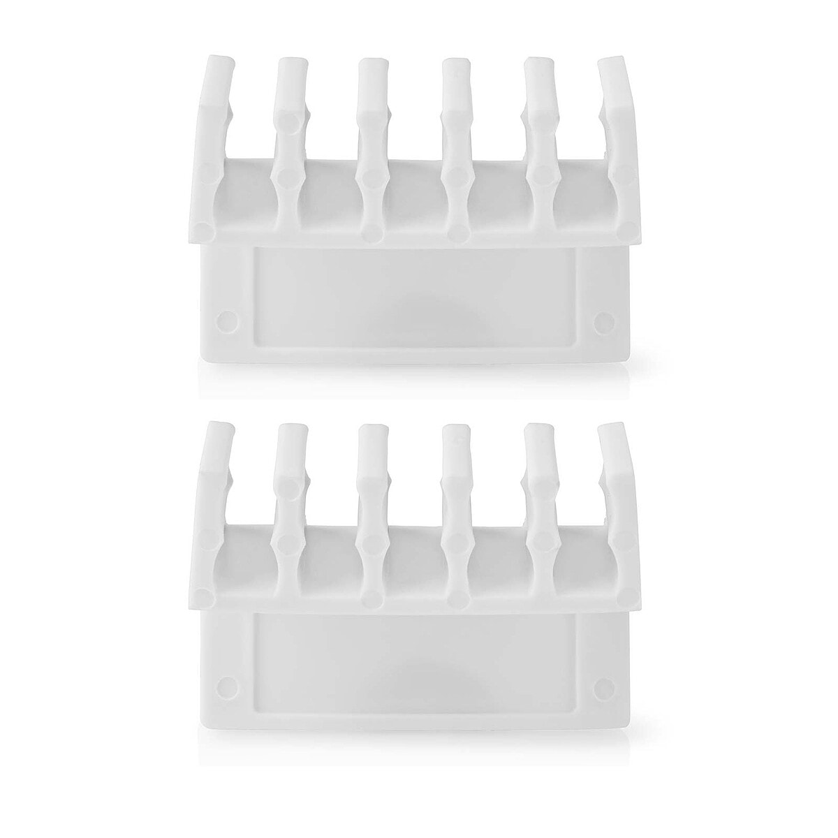 Nedis Lot de 2 Clips de câbles Click & Go - 5 slots jusqu'à 7.1 mm - Blanc - Image 1