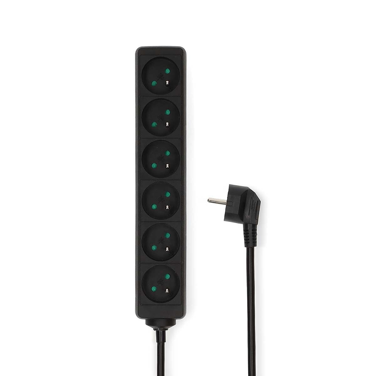 Nedis Multiprise 6 prises (Noir) - Image 1