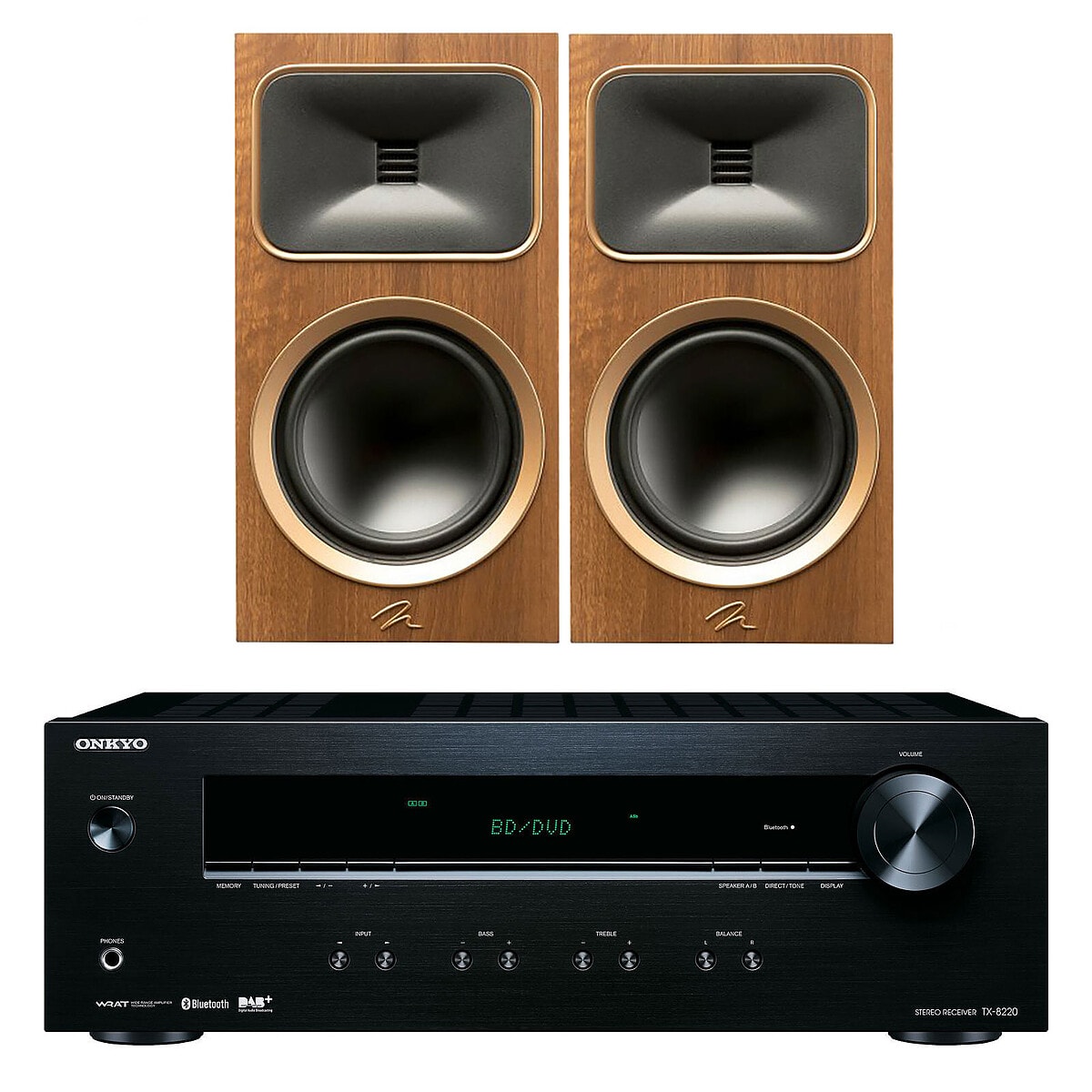 Onkyo TX-8220 Noir + MartinLogan Motion Foundation B2 Noyer - Image 1
