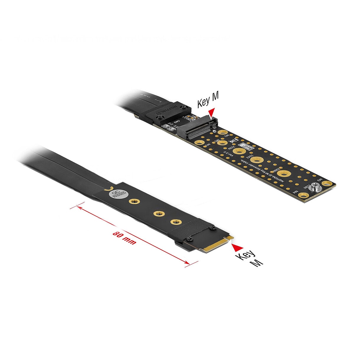 DeLock Riser Card M.2 Key M Extension NVMe avec câble 20 cm - Image 1