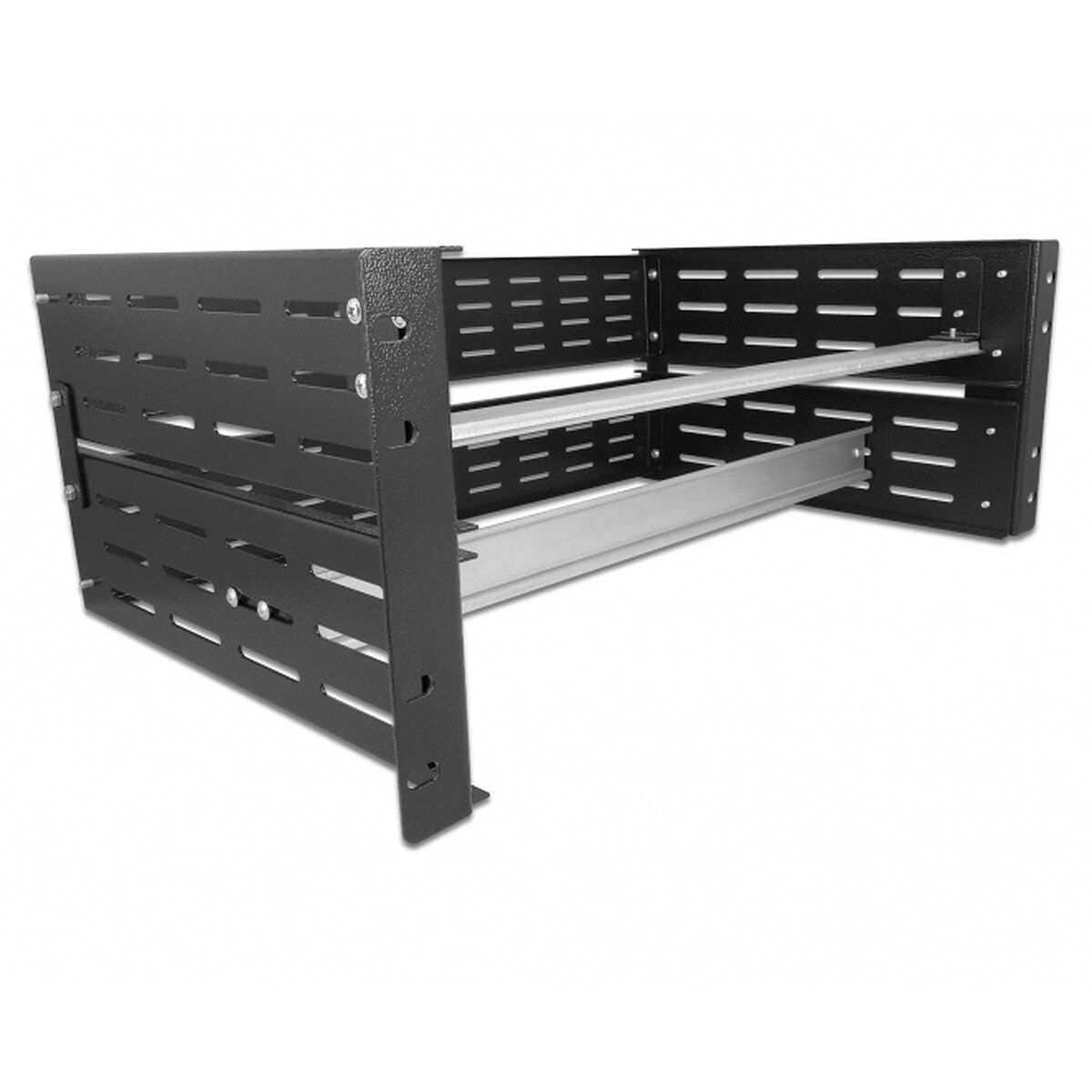 DeLock Support de rail DIN pour rack 19", 4U, Noir - Image 1