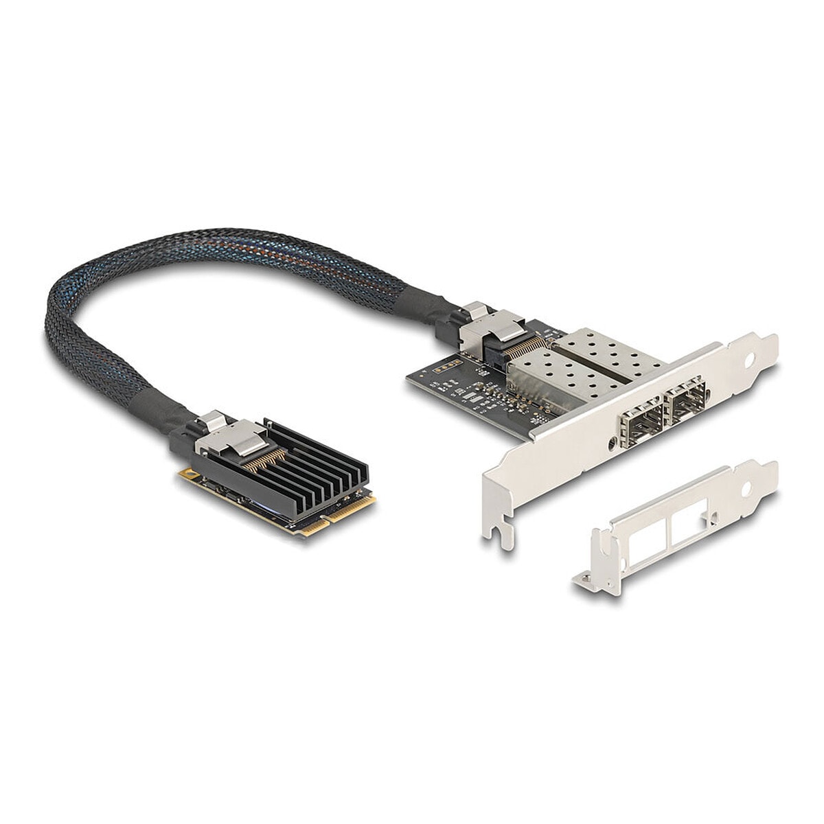 DeLock Carte réseau Mini PCI Express avec 2 ports SFP Gigabit Ethernet - Image 1