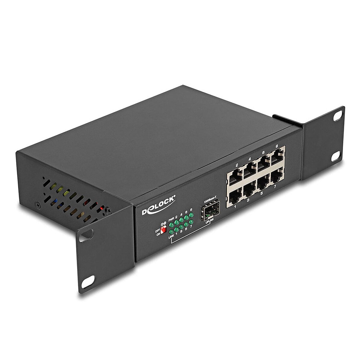 DeLock Switch 10" Gigabit Ethernet Switch 8 Ports + 1 SFP - Image 1