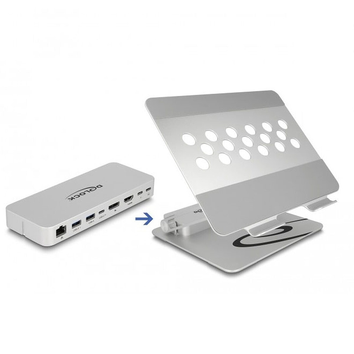 DeLock Laptop Stand & Integrated Docking Station - Image 1