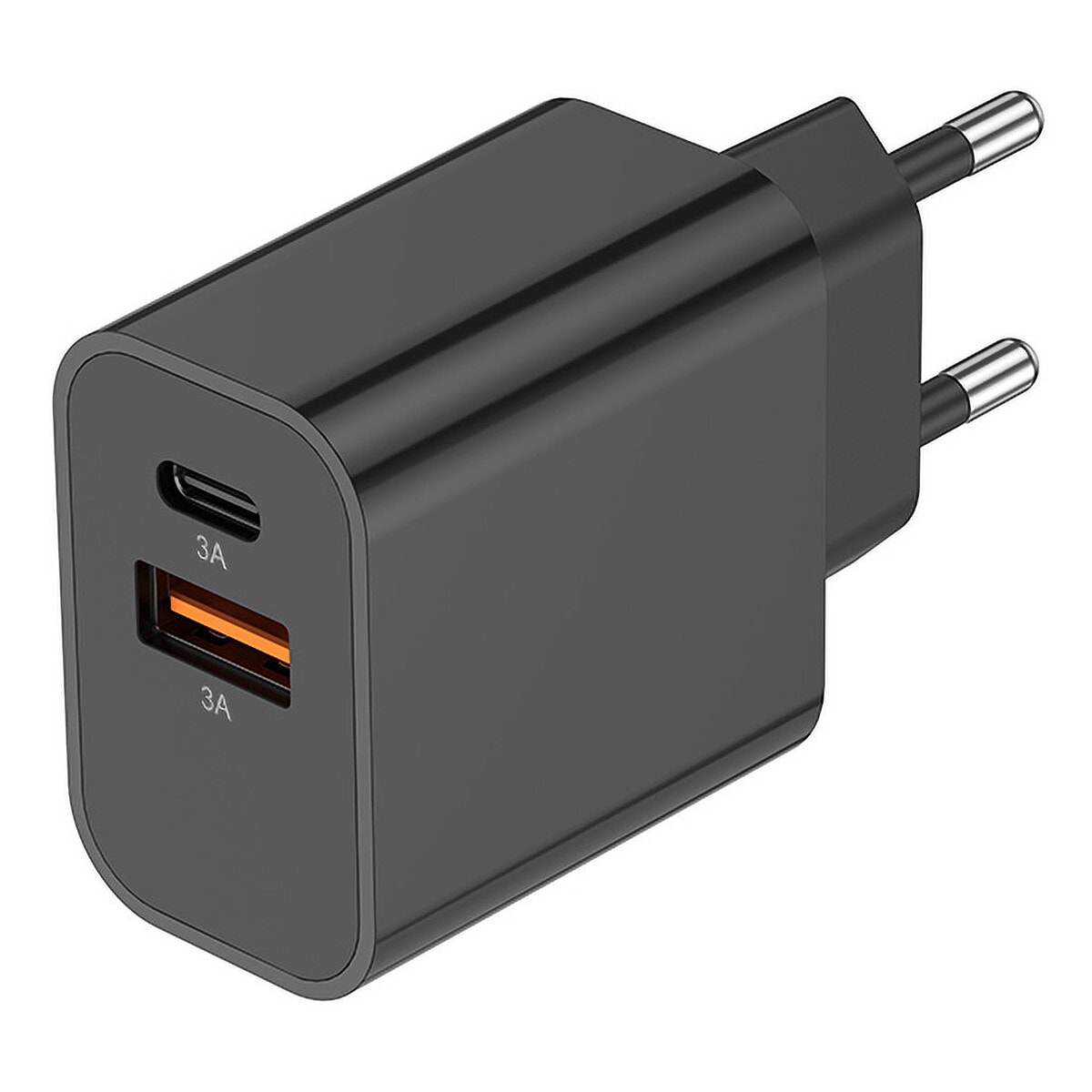 Akashi Chargeur Secteur USB-C 15W + USB-A (Noir) - Image 1