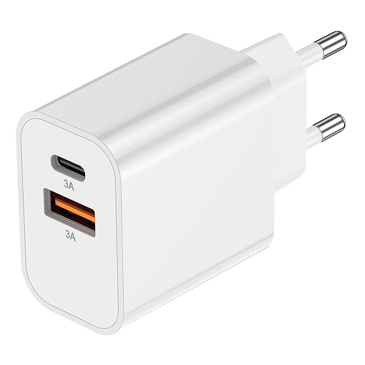 Akashi Chargeur Secteur USB-C 15W + USB-A (Blanc) - Image 1