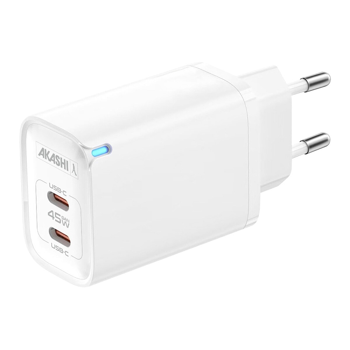 Akashi Chargeur Secteur Double USB-C GaN 45W - Image 1