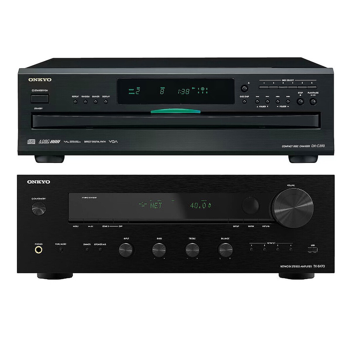 Onkyo TX-8470 + DX-C390 Noir - Image 1