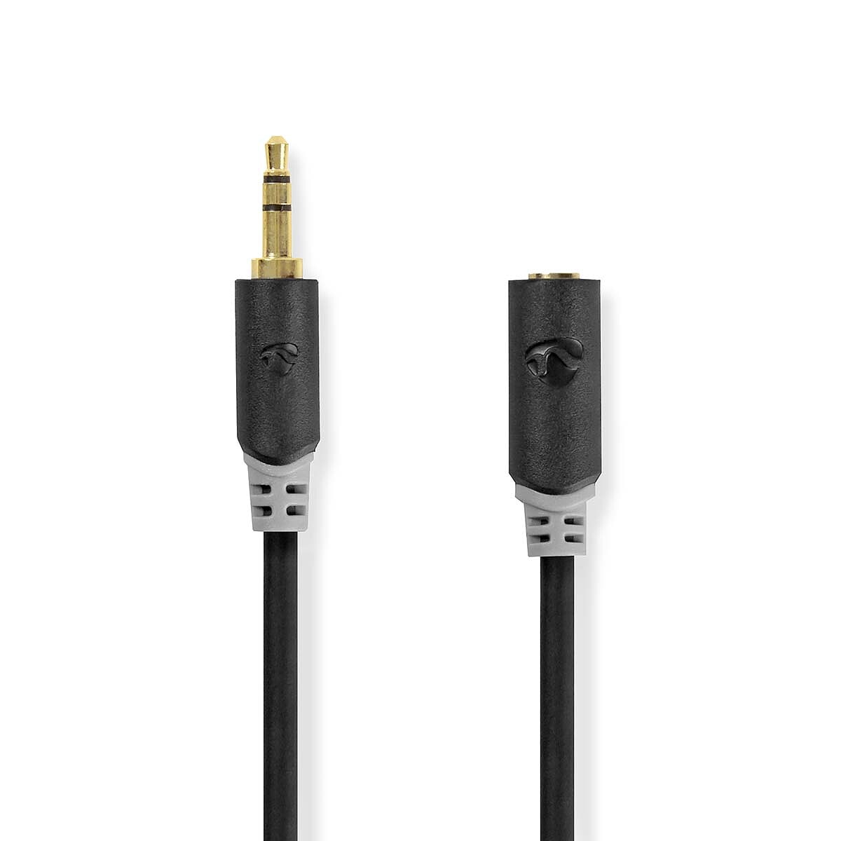 Nedis câble audio rallonge stéréo jack 3.5 mm M/F plaqué or (5 mètres) Anthracite - Image 1