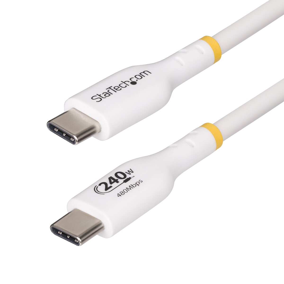 StarTech.com Câble USB-C vers USB-C 2.0 - 240W 5A PD EPR - 3 m - Blanc - Image 1