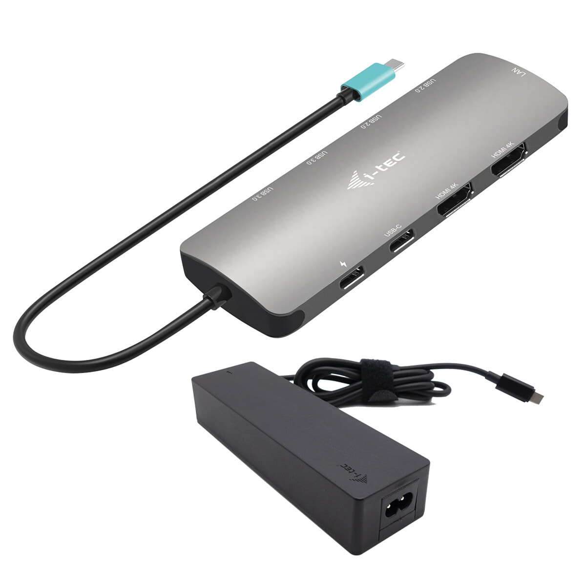 i-tec USB-C Metal Nano 2x Display Docking Station Power Delivery 100W + Adaptateur secteur 100W - Image 1