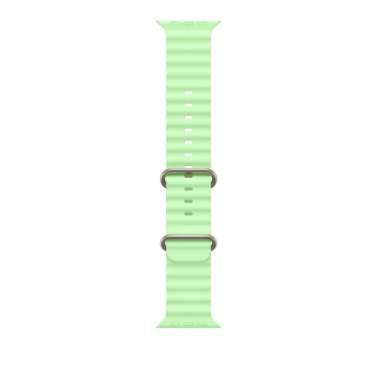 Apple Bracelet Océan 49 mm finition titane naturel Vert Fluo - Image 1
