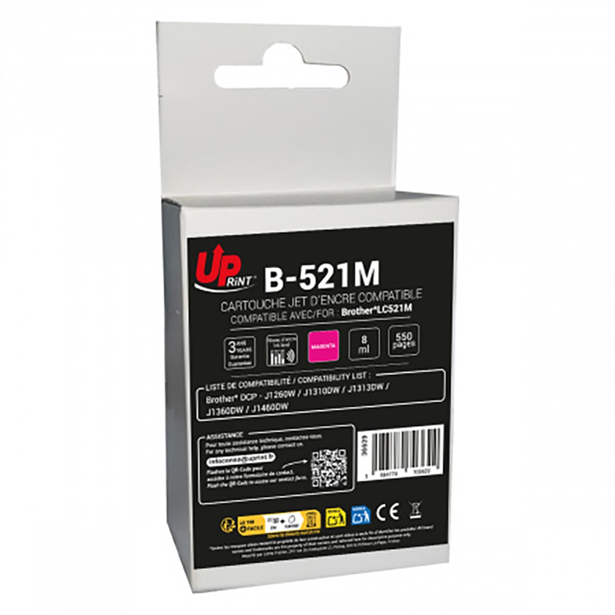 UPrint cartouche B-521M compatible Brother LC521 (Magenta) - Image 1