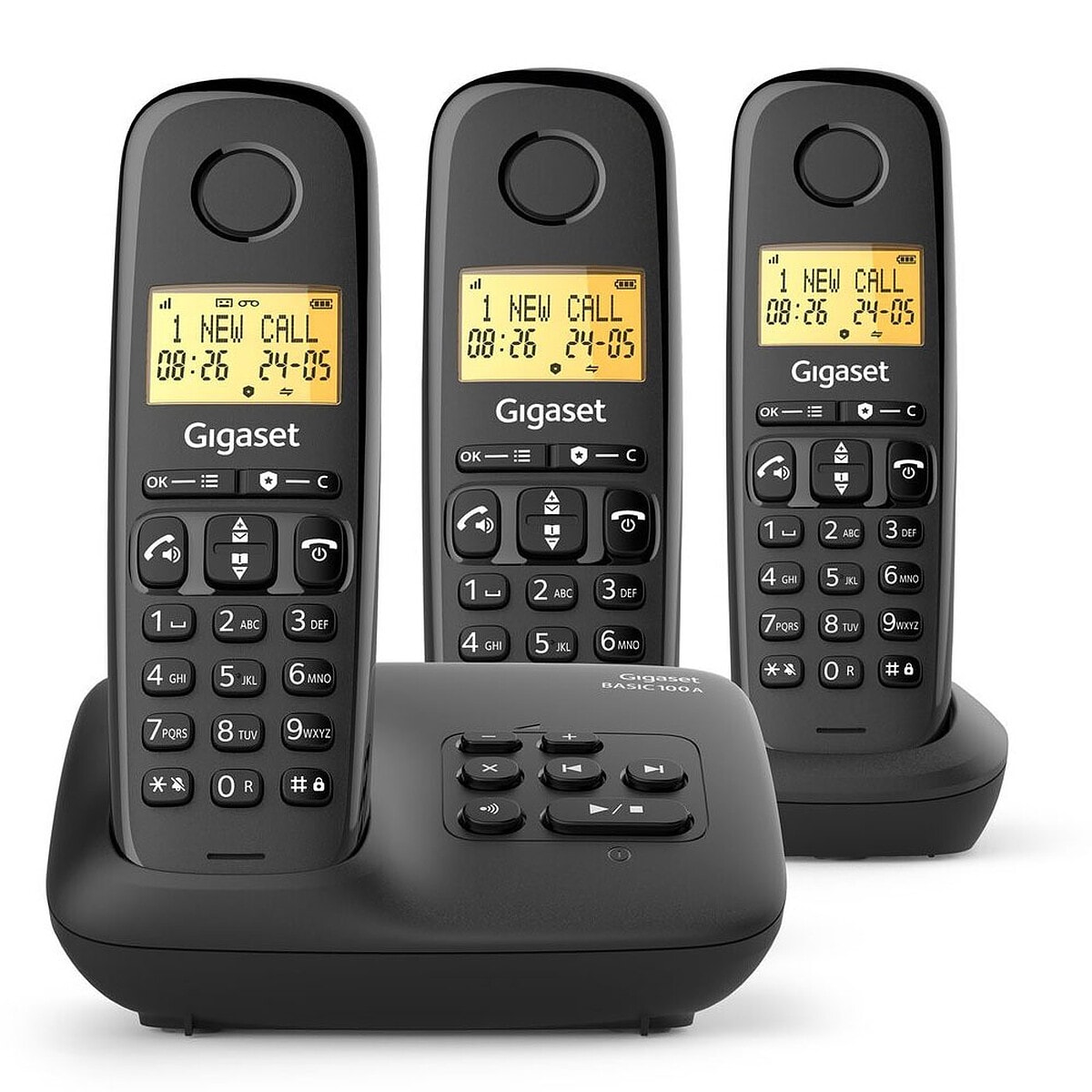 Gigaset Basic 100A Trio (Noir) - Image 1