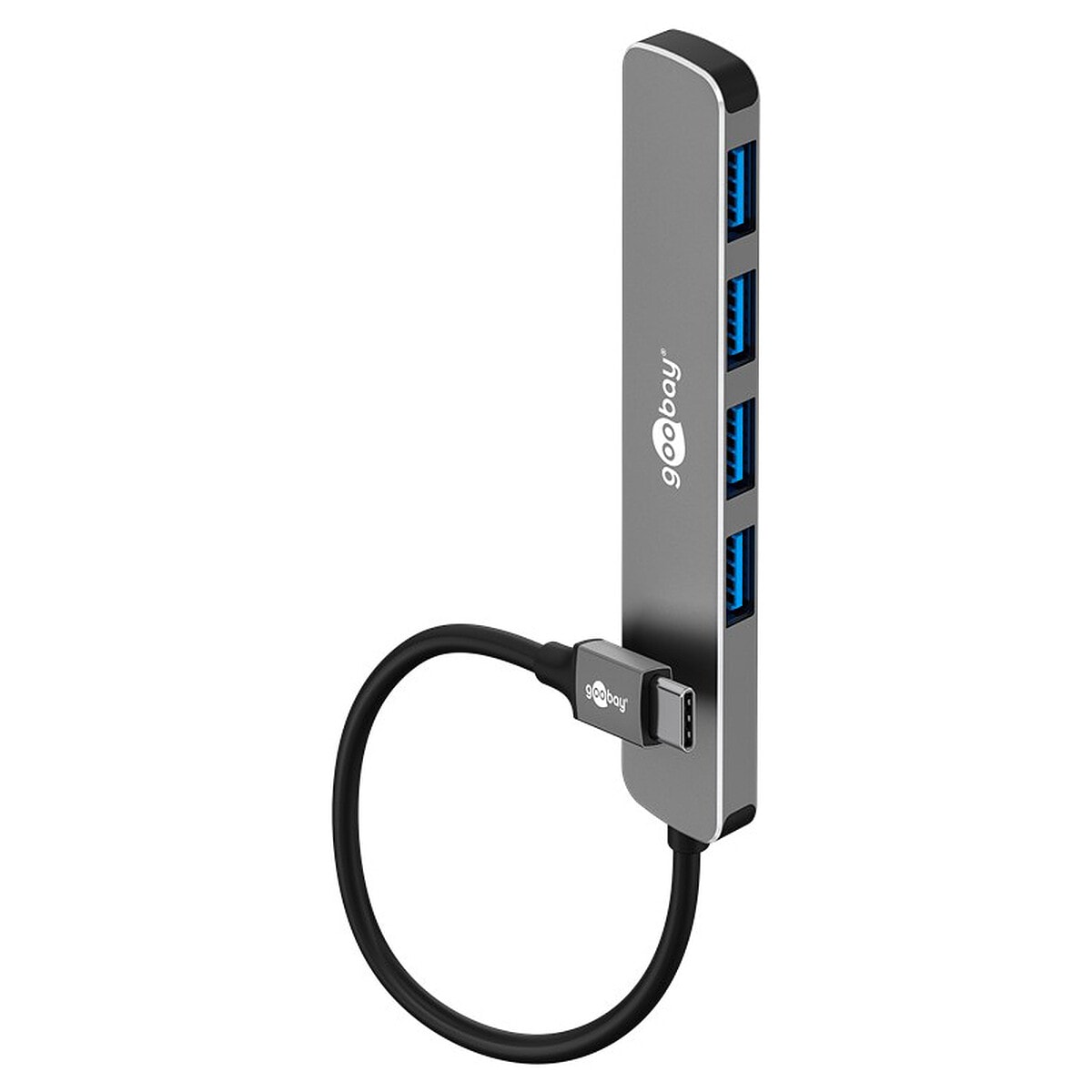 Goobay Hub Slim USB-C vers 4 ports USB-A 3.0 - Image 1