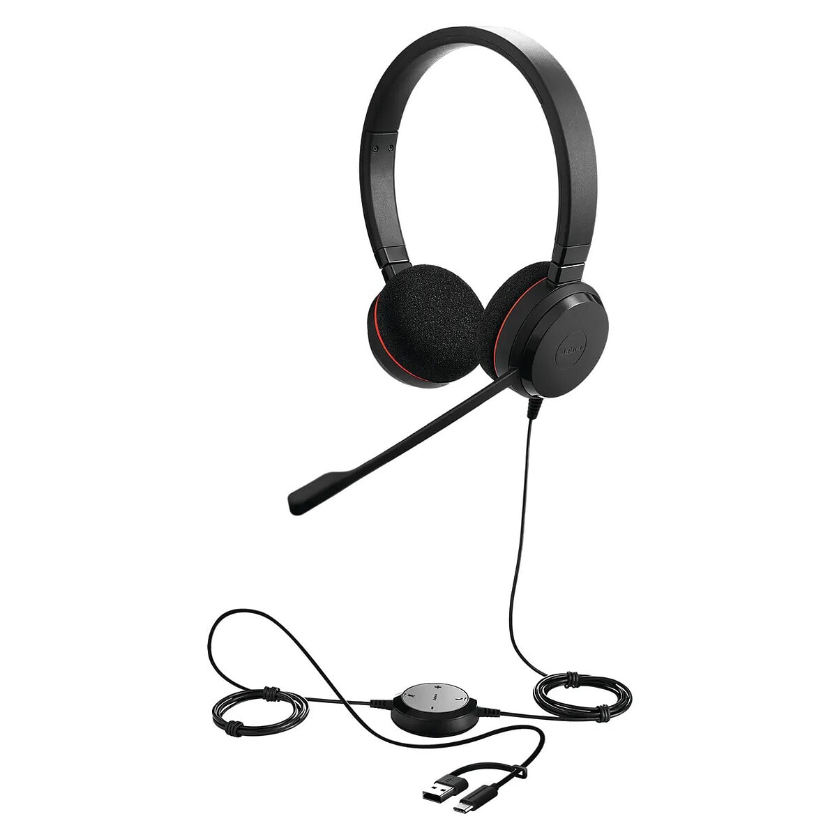 Jabra Evolve 20 Stéréo UC avec adaptateur USB-C/A - Image 1