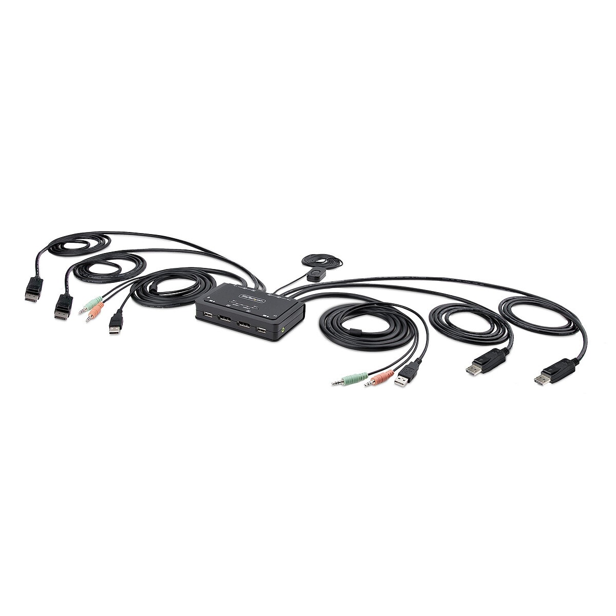 StarTech.com KVM Switch USB-A DisplyPort 2 ports 4K 60Hz avec Hub 2 ports USB 2.0 - Image 1