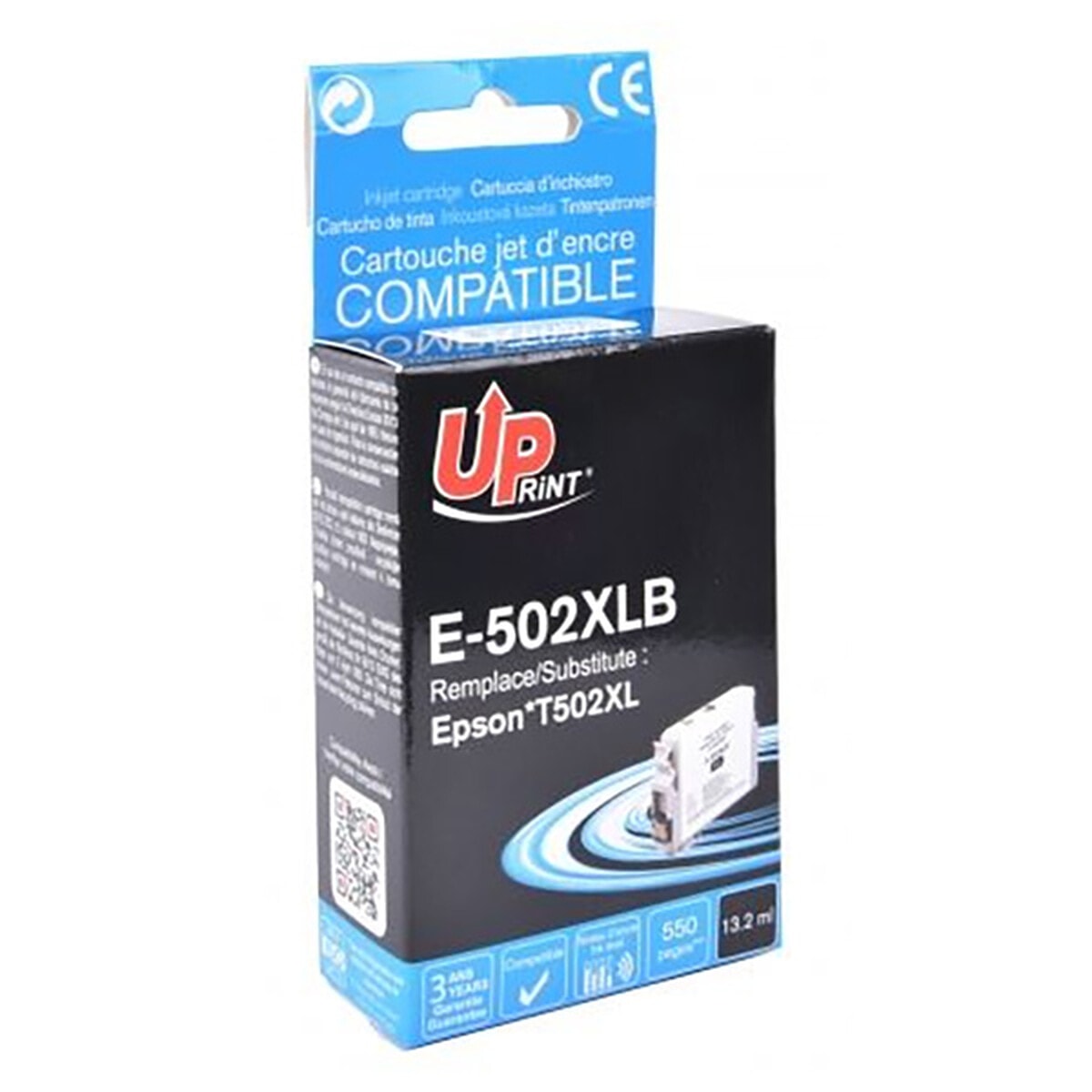 UPrint Cartouche compatible Epson E-502XL - Noir - Image 1
