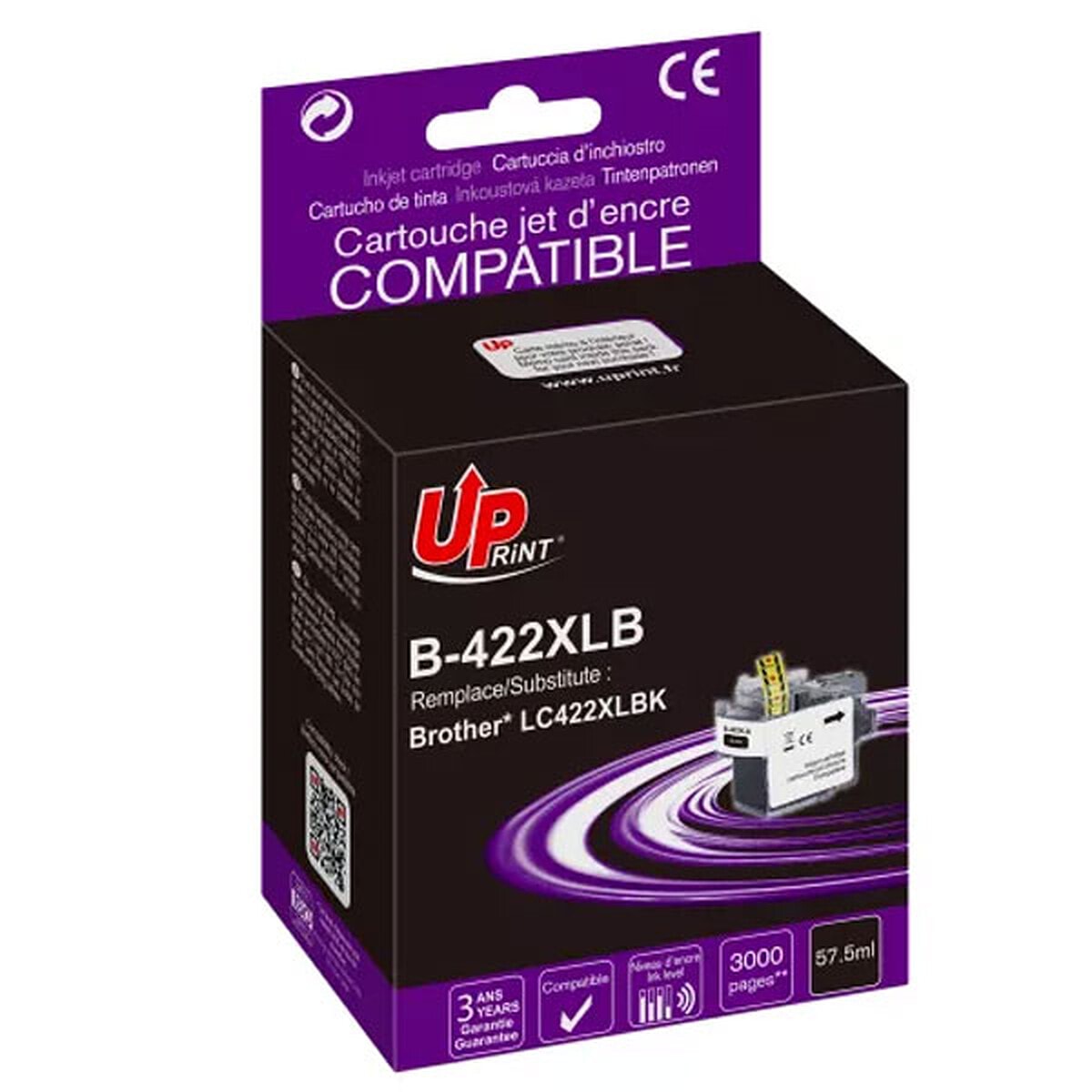 UPrint Cartouche compatible Brother LC422XL (Noir) - Image 1