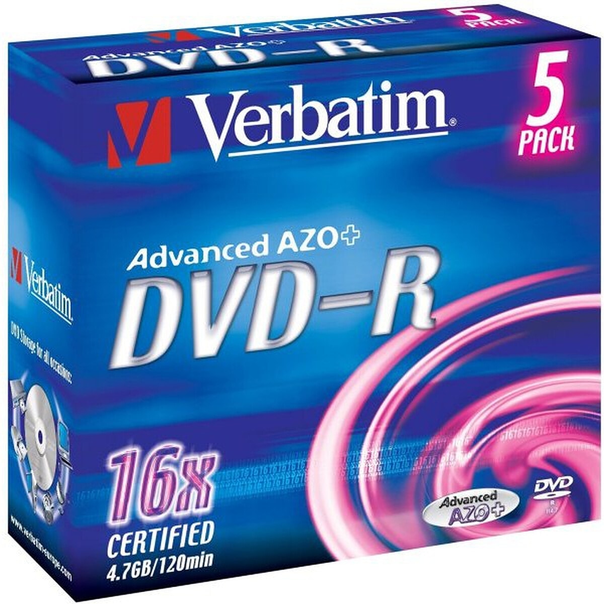 Verbatim DVD-R 4.7 Go 16x (par 5, boite) - Image 1