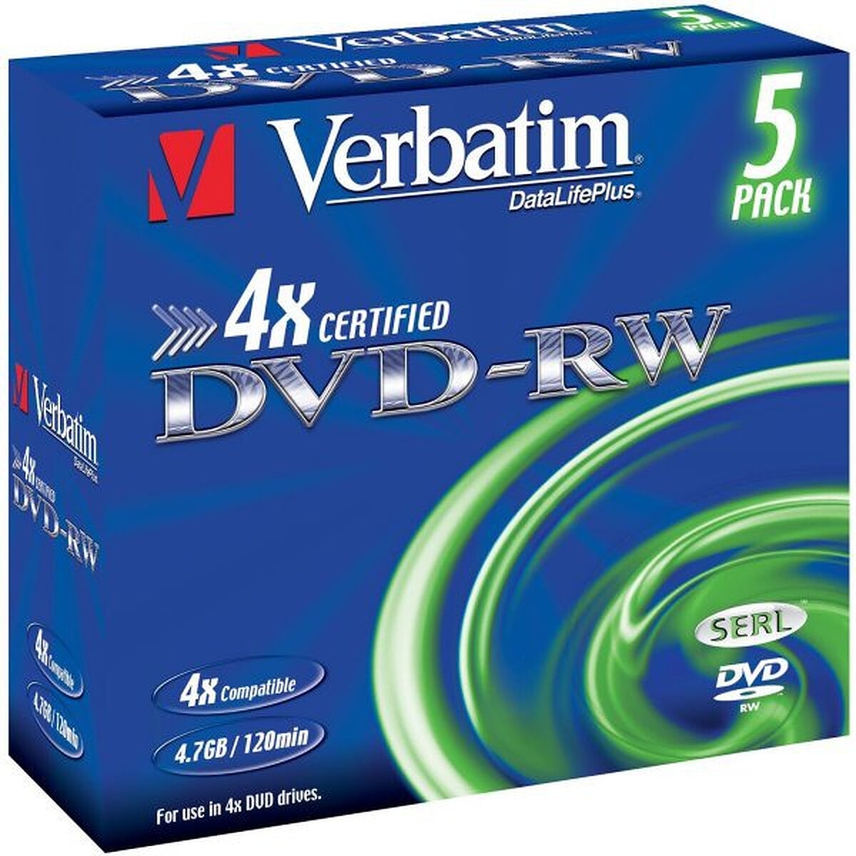 Verbatim DVD-RW 4.7 Go 4x (par 5, boite) - Image 1