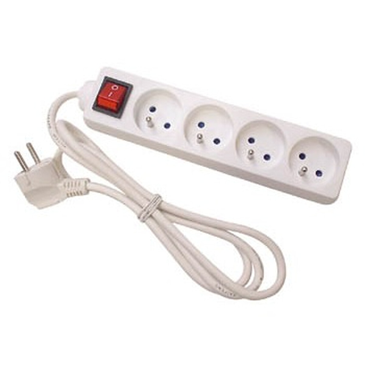 Multiprise 4 prises avec interrupteur (Blanc) - Image 1