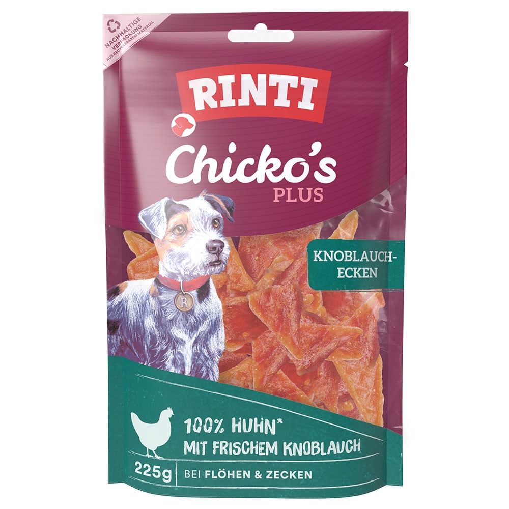 RINTI Chicko Plus triángulos de ajo para perros  - 3 x 225 g - Pack Ahorro - Image 1