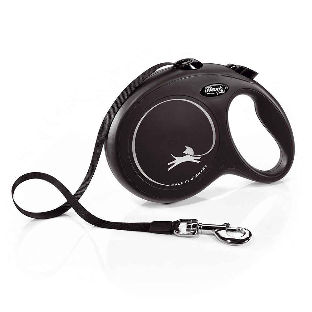 Correa extensible flexi New Classic con cinta de 8 m - Negro L - Image 1