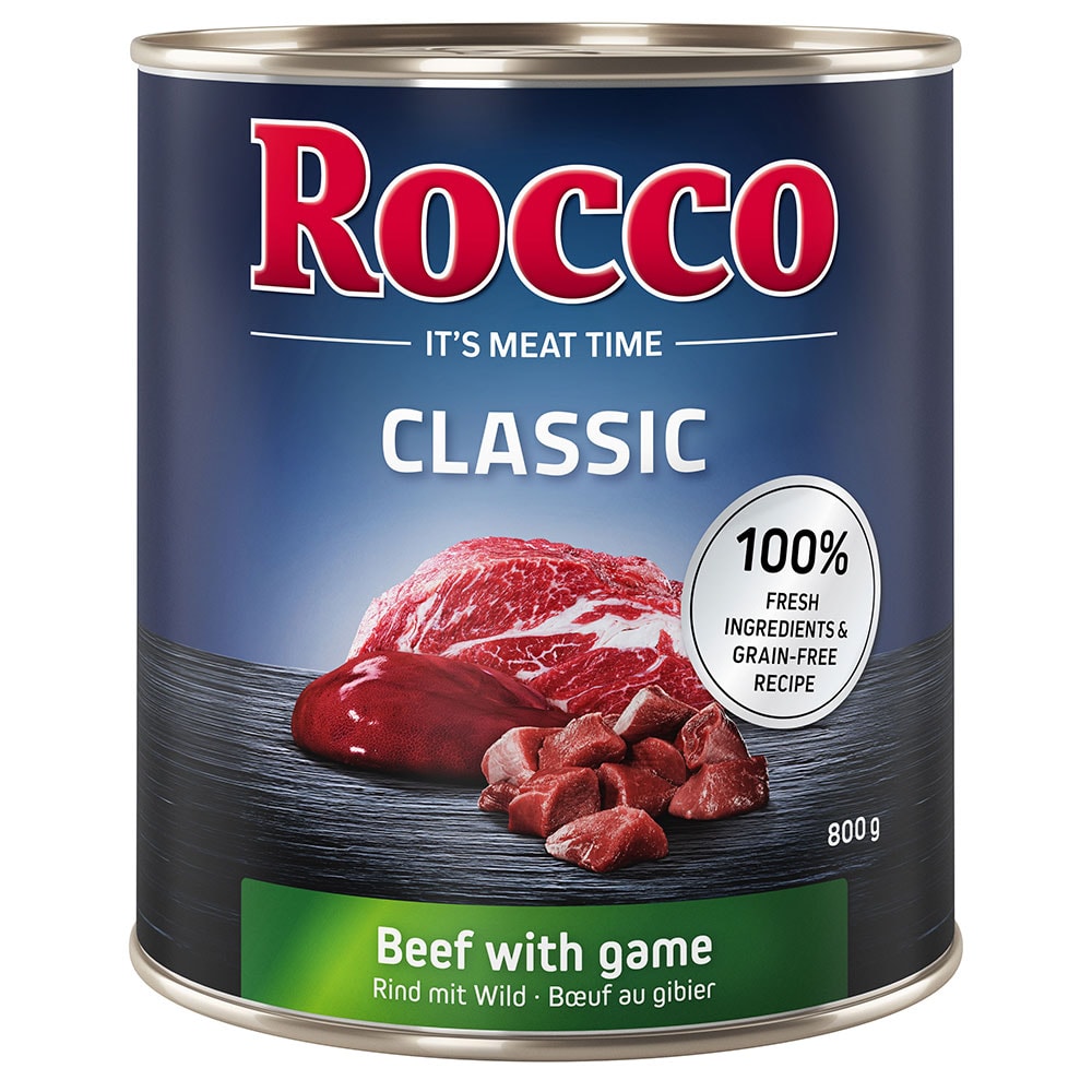 Rocco Classic 24 x 800 g - Pack Ahorro - Vacuno con caza - Image 1