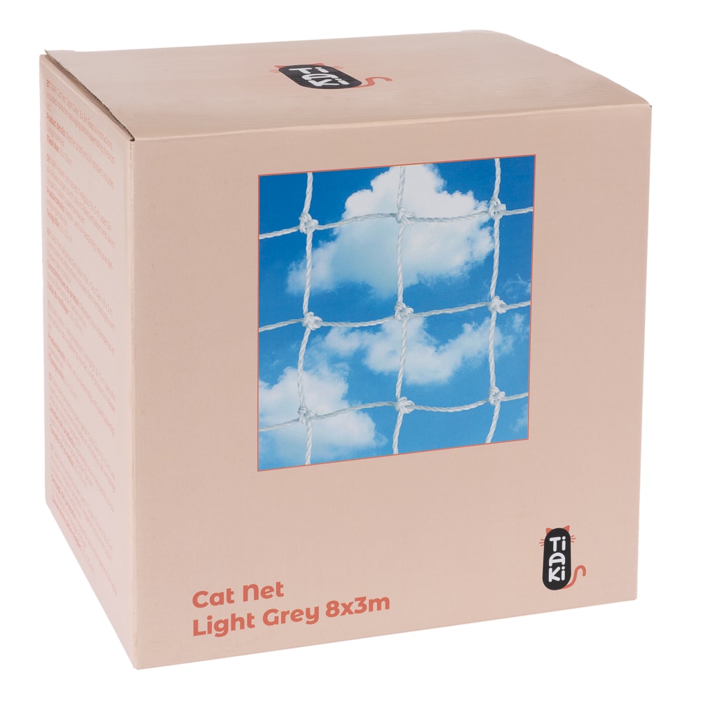 TIAKI Red protectora para gatos con red protectora reforzada, gris claro - 8 x 3 m - Image 1