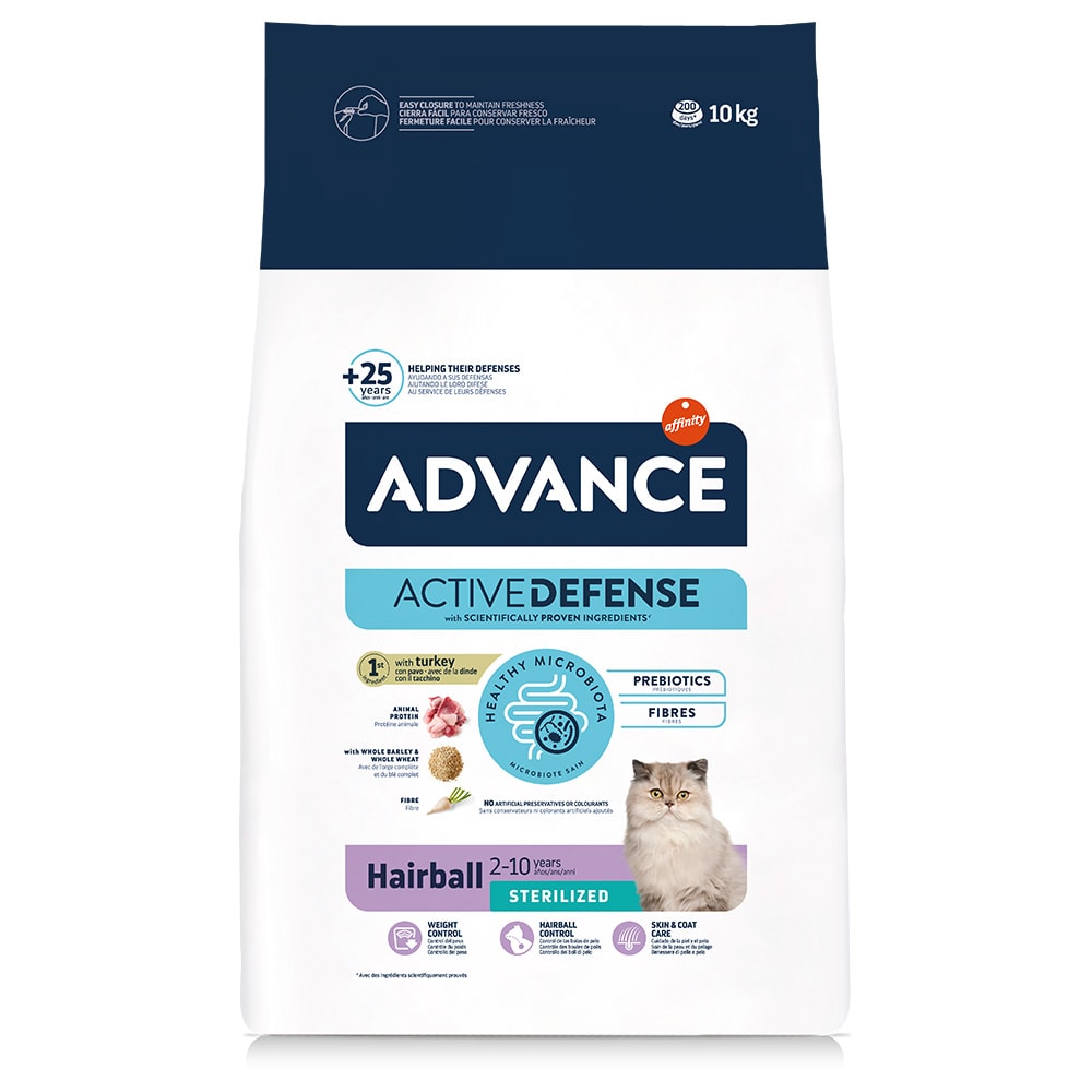 Advance 2 x 10 / 15 kg pienso para gatos - Pack Ahorro - Sterilized Hairball con pavo - 2 x 10 kg - Image 1