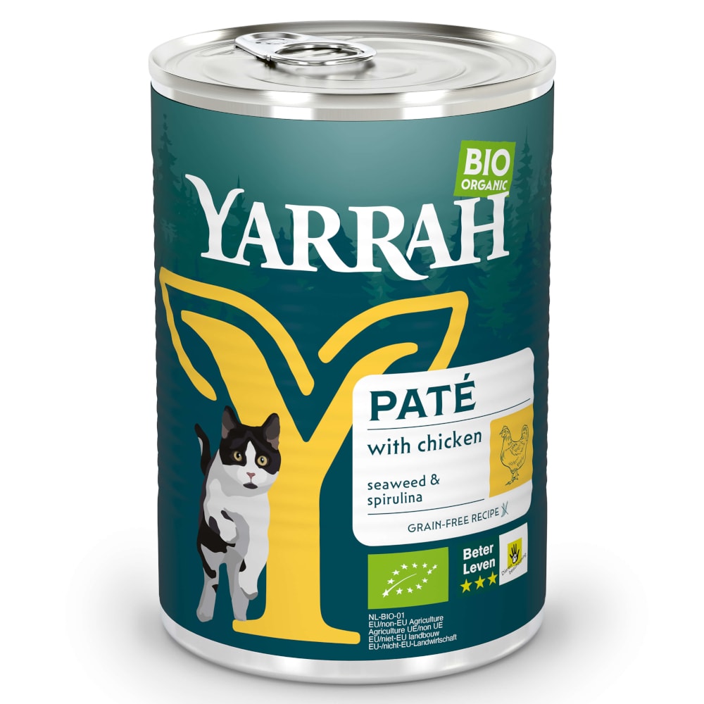 Yarrah Bio Paté 24 x 400 g - Pack Ahorro - Pollo ecológico - Image 1