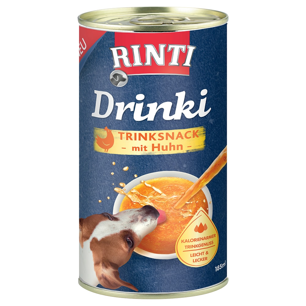 RINTI Drinki bebida para perros - 12 x 185 ml - con pollo - Image 1