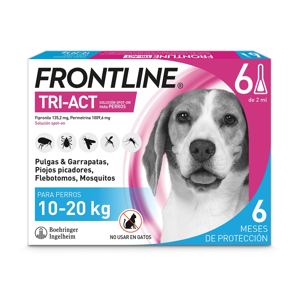 Frontline® Tri-Act pipetas para perros de 10 a 20 kg - 6 x 2 ml - Image 1