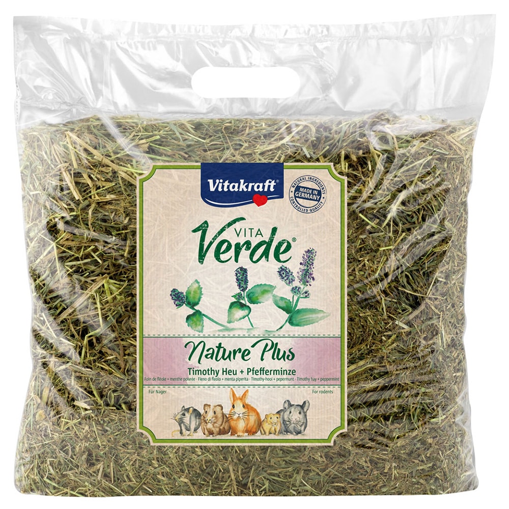 Vitakraft Vita Verde Heno Timothy con menta piperita - 6 x 500 g - Pack Ahorro - Image 1