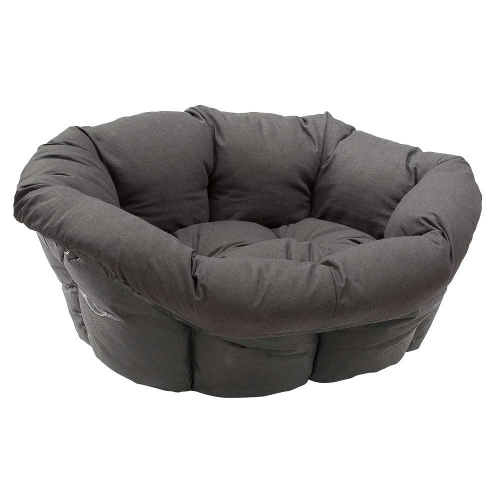 Set cesta de plástico Ferplast Siesta Deluxe negra con funda antracita - Set talla 4 - 61,5 x 45 x 21,5 cm (L x An x Al) - Image 1