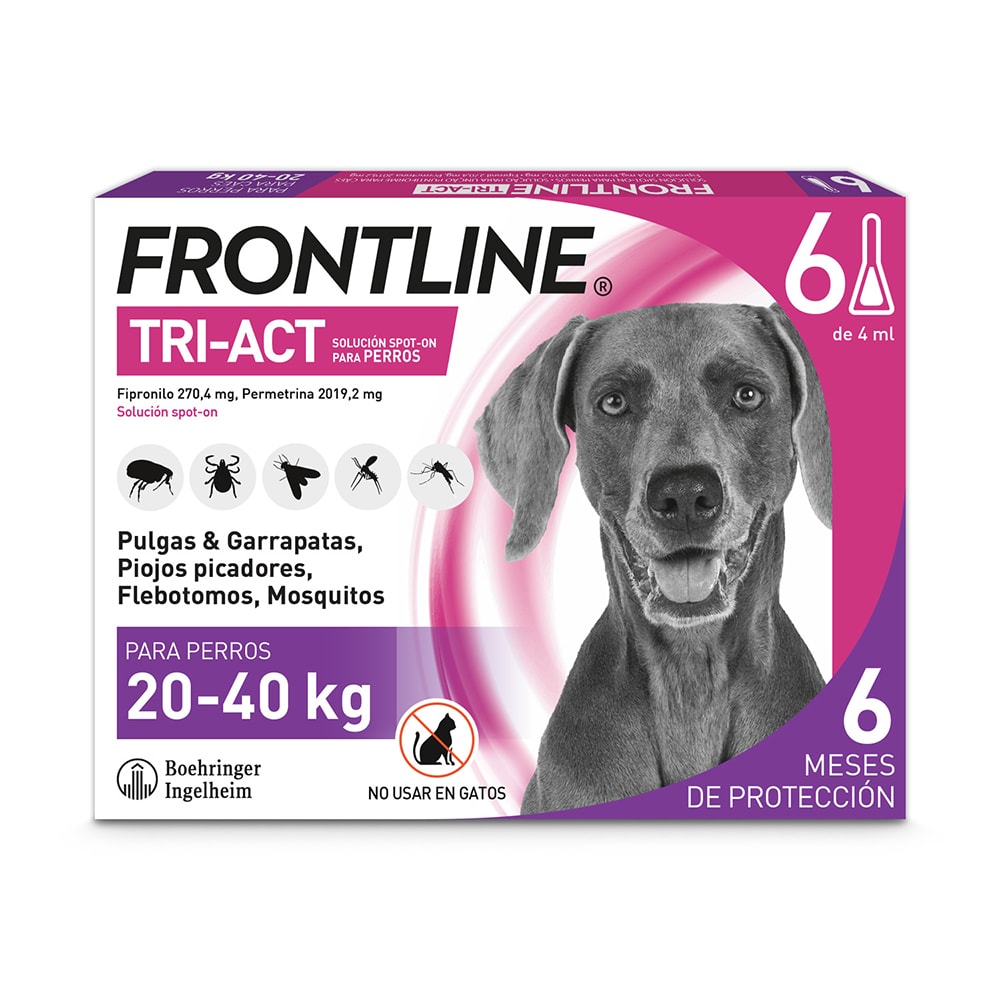Frontline® Tri-Act pipetas para perros de 20 a 40 kg - 6 x 4 ml - Image 1