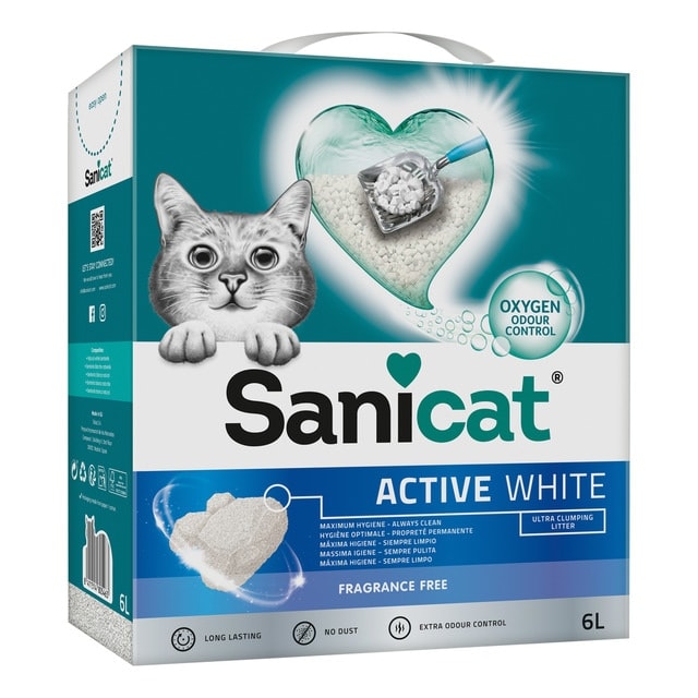 Sanicat - Arena aglomerante Sanicat para gatos Active White 6 L. - Image 1